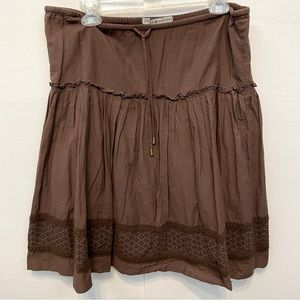Tommy Hilfiger Midi Peasant/Boho/Gypsy Brown Skirt Sz 6